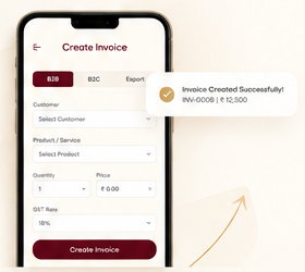 Create Invoice on GoldenGST Mobile
